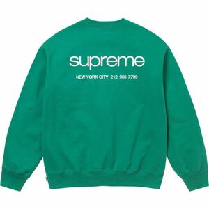 送料無料 L 緑 Supreme Nyc Crewneck Classic Logo Light Pine Green 23FW シュプリーム クラシックロゴ クルーネック グリーン 新品未使用