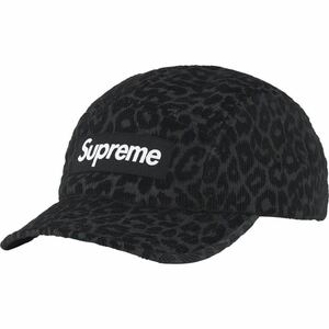 送料無料 黒 Supreme Leopard Corduroy Camp Cap Black シュプリーム レオパード コーデュロイ キャンプキャップ Box Logo ボックスロゴ 