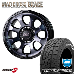 4本セット マッドクロス グレイス GRACE 17x8.0J 6/139.7 +20 BKC/BK MONSTA モンスタ テレーングリッパー A/T 265/70R17 WL FJクルーザー