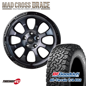 4本セット マッドクロス グレイス GRACE 16x7.0J 5/114.3 +38 BKC/BK BFグッドリッチ オールテレーン T/A KO2 215/70R16 WL デリカD5