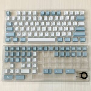 キーキャップセット カスタムキーキャップ PCキーボード(ブルー&ホワイト)