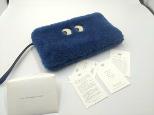 美品 ANYA HINDMARCH/アニヤハインドマーチ GOUST ゴースト EYES ムートン ポーチ パックマン 定価79,200円