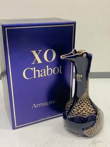 T418-I43-2131 未開栓 Chabot シャボー XO グース ブルー 陶器 アルマニャック ブランデー 約1339g 700ml 40% 箱付き ⑥