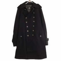 006【本物保証】BURBERRY BLACK LABEL メンズコート カシミヤ混ウール Lサイズ 黒_画像6