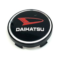 ダイハツ ホイール センター キャップ ハブ カバー 60mm バッジ レッド DAIHATSU 4個セット 縁ブラック タント コペン ムーブ等_画像3