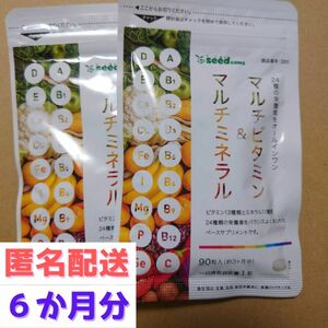 約６か月分　９０粒入り×２袋　マルチビタミン＆マルチミネラル　サプリメント シードコムス　賞味期限2026.2