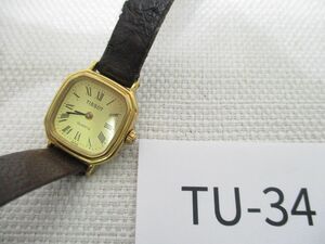 TU-34【箱付・ジャンク】ティソTISSOT■レディース腕時計 ゴールド文字盤 A921DU クオーツ■金/長期保管品