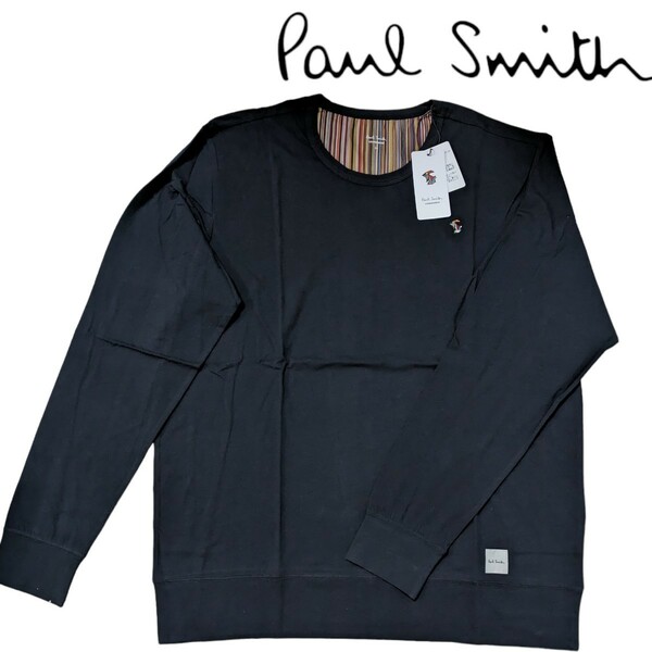 新品 ポールスミス Paul Smith 長袖Tシャツ LL マルチストライプ ラビット ウサギ 長袖カットソー 紺 ネイビー メンズ
