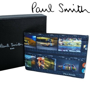 新品 ポールスミス Paul Smith 定期入れ パスケース カードケース ミニフィルムスト メンズ ミニクーパー 箱付き マルチストライプ