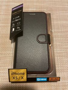 iPhone XS/X用 手帳型ケース シンプル マグネット ブラック/レッド RT-P20ELC1/BR