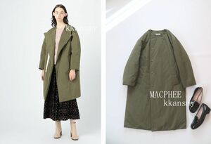 2021MACPHEEマカフィー*ポリエステルコットンダウンノーカラーコート