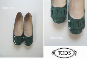 TOD'Sトッズ*チェーンモチーフフラットシューズ37