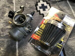 KSR110純正　PB18キャブ　O/H、部品交換済み 新品パワーフィルターセット モンキー シャリー ダックス モトラ エイプ カブ等に PC20 PC18