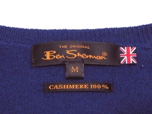 カシミヤ100％！美品 Ben Sherman ベンシャーマン ナノユニバース 別注 高級素材 PURE CASHMERE ロゴ刺繍 ニットカーディガン M メンズ_画像6