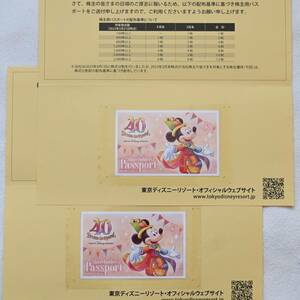 ディズニー　株主優待パスポート　２枚