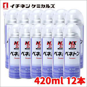 ぺネトン NX33 420ml 12本 浸透 潤滑剤 固着したボルトに 各種分解 修理 逆さ吹きOK 無臭タイプ 旧タイホーコーザイ 送料無料