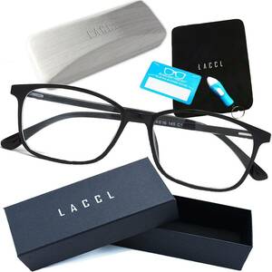 【送料無料】LACCL ラクル ブルーライトカット メガネ 超軽量 14グラム 伊達眼鏡 メンズ レディース クリアレンズ 度なし 001《H2》