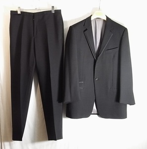 size48* ultimate beautiful goods * Gucci GUCCI 2 sheets collar tuxedo suit 1. black plain 