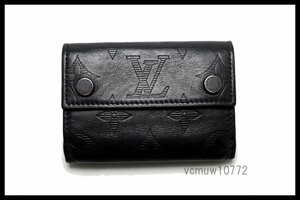 RFIDタグ近年希少美中古■LOUIS VUITTON モノグラムシャドウ ディスカバリーコンパクト レザー 3つ折り財布 ルイヴィトン■1109cs5037444