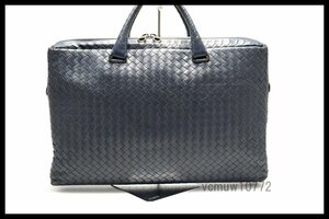 新タグ希少美中古■BOTTEGA VENETA イントレチャート レザー ビジネスバッグ ブリーフケース ボッテガヴェネタ■1116kd20139