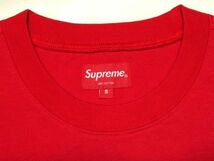 極美 18AW Supreme Vertical Logo Stripe L/S Top Sサイズ バーティカル ロゴ ストライプ 長袖 Tシャツ Red レッド_画像4