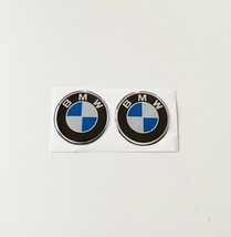 BMW エンブレムステッカー エポキシ シール エンブレムロゴ バイク 車 燃料タンク ウインドウ 内装 ドレスアップ 青ブルー 30mm 2枚_画像3