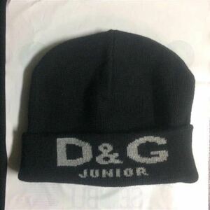 正規品！【未使用】D&G ドルチェ&ガッバーナ☆ニット 帽子 ロゴ×ブラック フリーサイズ