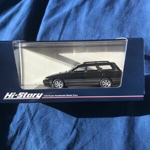 訳ありSUBARU LEGACY Touring Wagon GT （1992） ブラックマイカ/ミストライトグレー・メタリック （1/43スケール レジン HS343BK）