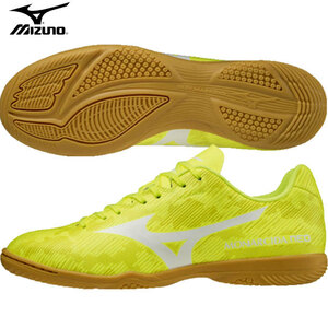 美品★【MIZUNO|ミズノ】モナルシーダ NEO SALA CLUB IN フットサルシューズ イエロー×ホワイト 25cm