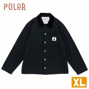 3377】未使用品 POLeR カバーオールコーチジャケット XLサイズ ブラック ポーラー COVERALL COACH JACKET メンズ