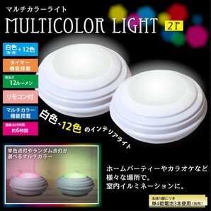 【新品】照明“マルチカラーライト／リモコン付き2P”2個入り 電気