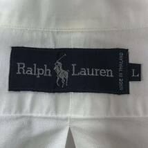 RALPH LAUREN ラルフローレン 半袖シャツ L ホワイト 刺繍ポニー_画像8