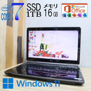 なんと！新品SSD1TB メモリ16GB★美品 YAMAHA♪最上級4コアi7！★LL750F Core i7-2630QM Win11 MS Office2019 Home&Business★P61466