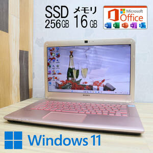 ★美品 高性能i5！新品SSD256GB メモリ16GB★SVE14A28CJP Core i5-3210M Webカメラ Win11 MS Office2019 Home&Business ノートPC★P61061