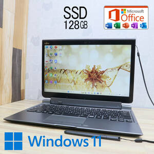 ★超美品 高性能7世代i5！M.2 SSD128GB★Q737/P Core i5-7300U Webカメラ Win11 MS Office2019 Home&Business 中古品 ノートPC★P59087