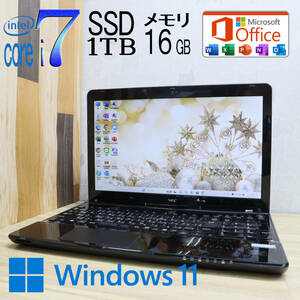 なんと！新品SSD1TB メモリ16GB★美品 最上級4コアi7！★LS150R Core i7-2630QM Webカメラ Win11 MS Office2019 Home&Business★P61284