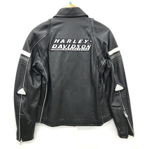 美品 Harley-Davidson ライダースジャケット レザー ブラック Mサイズ [jgg]_画像2