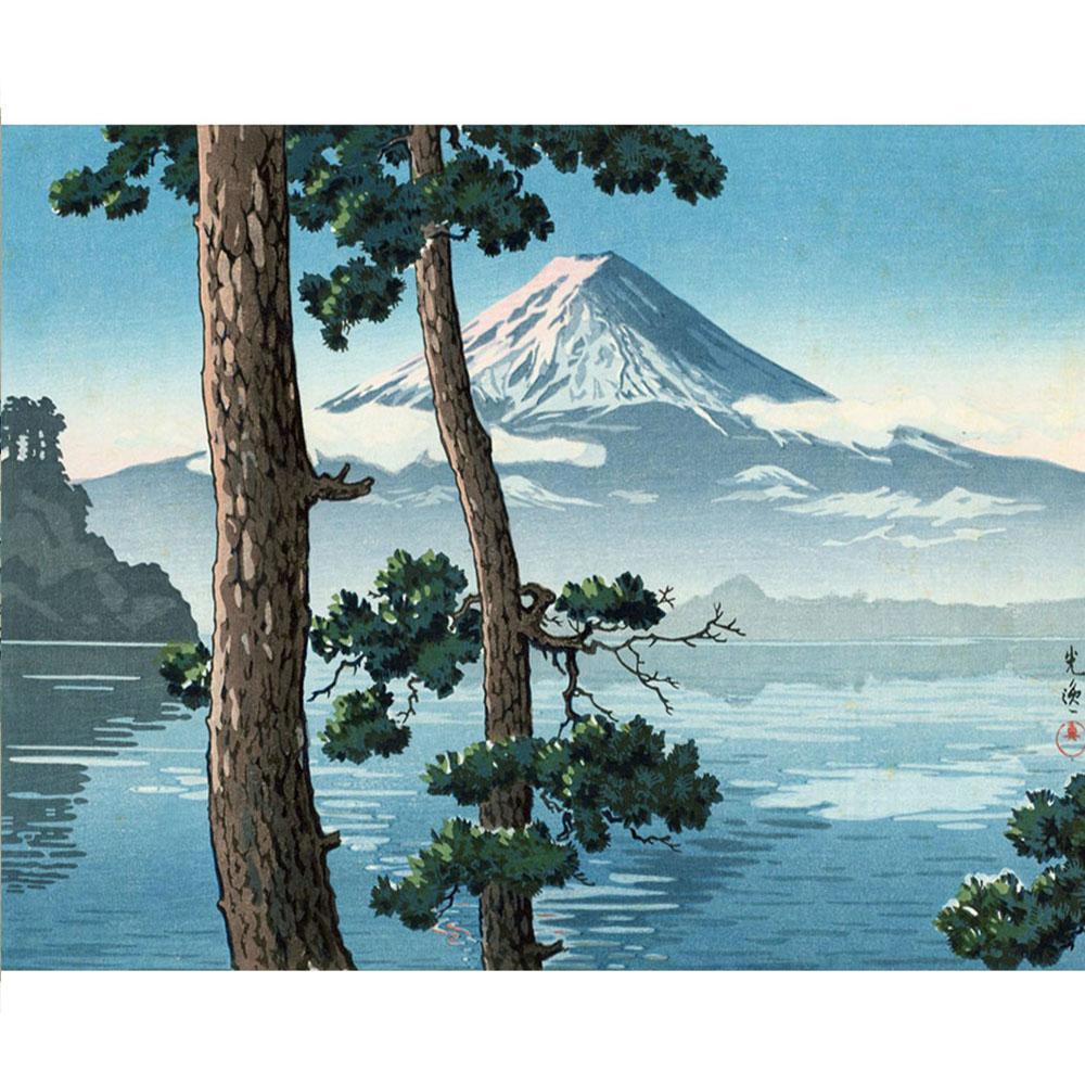 Número Libro para colorear Pintura al óleo DIY Obra maestra Pintura al óleo digital Pintura interior fácil 40 × 50 ☆Mitsuichi Tsuchiya Lake Kawaguchi, obra de arte, cuadro, otros