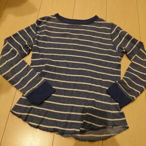 Gapkids 長袖 ブルー ボーダー ワッフル 120