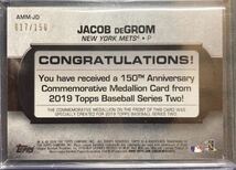 topps デグローム 150周年記念カード_画像2