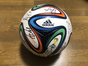 2014年 Ｊリーグ ジェフユナイテッド市原千葉 選手直筆サイン入り サッカーボール adidas Brazuca JFA 検定球 試合球 国際公認球