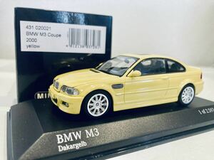 【送料無料】1/43 Minichamps BMW M3 Coupe (E46) 2000 Dakar Yellow