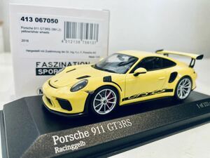 【送料無料】1/43 Minichamaps ポルシェ 911 GT3 RS (991.2) 2018 Yellow/Silver wheel