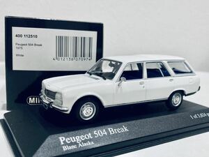 【送料無料】1/43 Minichamps プジョー 504 Break 1975 White