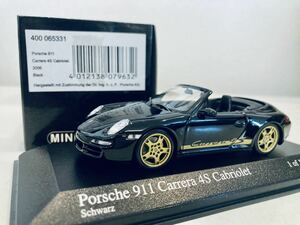 1/43 Minichamps ポルシェ 911 (997) カレラ 4S カブリオレ 2006 Black / Gold line