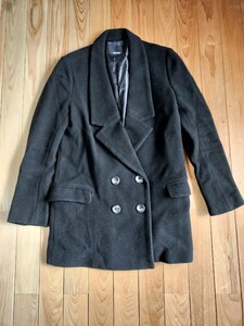 moussy Moussy coat jacket double lady's 1(S) black group wool free shipping 