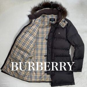 BURBERRY BLACK LABEL バーバリー　LサイズDOWN JACKET 2WAY 三陽商会　ダウンジャケット　フード取り外し可