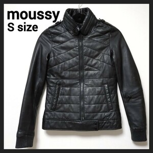 moussy　レザージャケット　スリム　S　ブラック　ショート丈 羊革