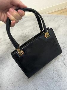 GUCCI リザード 喜平チェーン がま口 ショルダーバッグ オールドグッチ ゴールド ヴィンテージ トカゲエキゾチックレザー リアルレザー