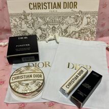 【新品未使用】 Dior ディオール 2023 ホリデー リップケース クッションケース チュイルリー 限定 ポーチ 巾着袋 2枚付 クリスマス コフレ_画像2